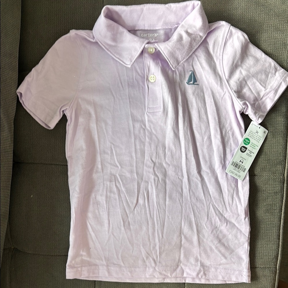 BNWT Carter's Soft Lavender Polo Shirt size 3T